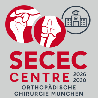 secec centre logo rote Schrift auf hellgrauem Grund